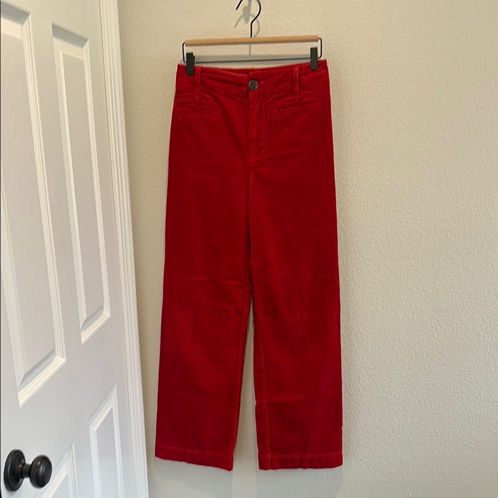 Maeve corduroy long length collets Vibrant Red Corduroy Pants